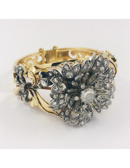 Pulsera vintage en oro 18kt con diamantes