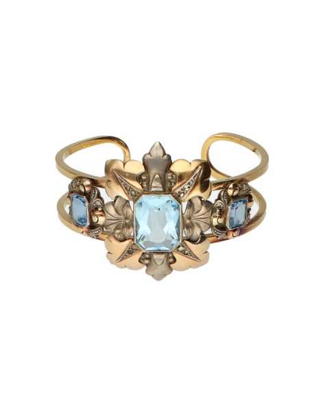 Pulsera esclava vintage en oro con topacio.