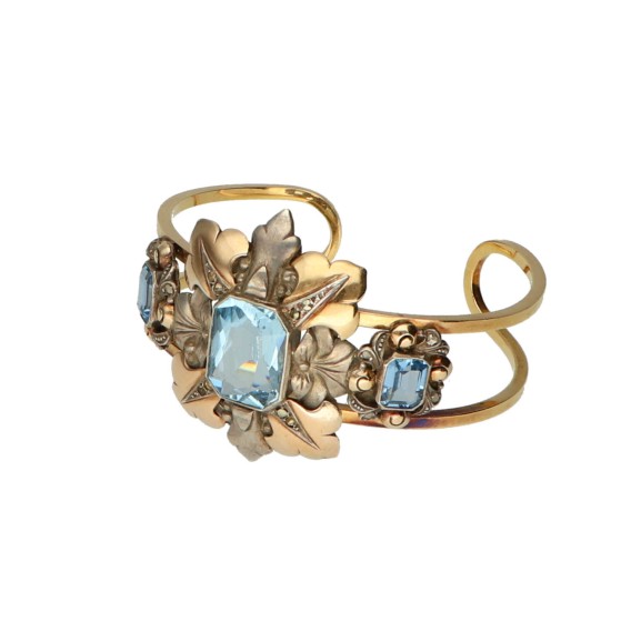 Pulsera esclava vintage en oro con topacio.