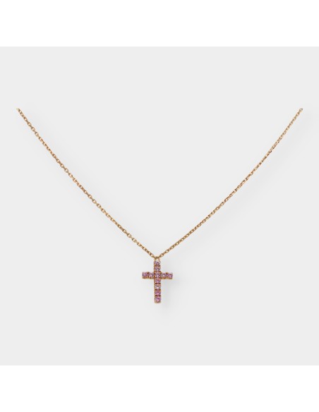 Collar Cartier en oro amarillo 18kt con zafiro rosa