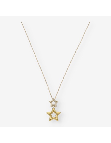 Collar con estrella en oro bicolor 18kt