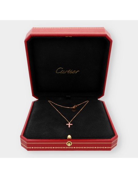Collar Cartier en oro amarillo 18kt con zafiro rosa