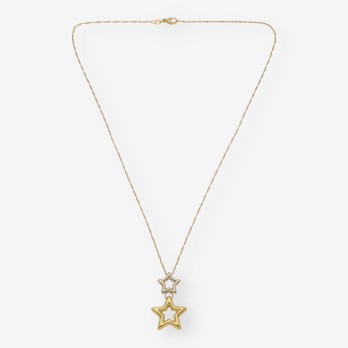 Collar con estrella en oro bicolor 18kt 2