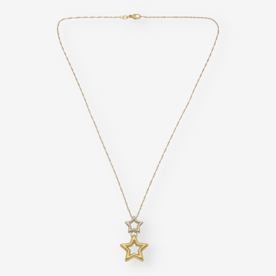 Collar con estrella en oro bicolor 18kt