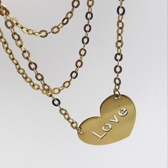 Gargantilla corazÃ³n en oro 18kt. 2