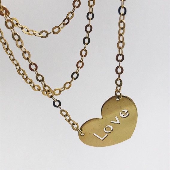 Gargantilla corazÃ³n en oro 18kt.