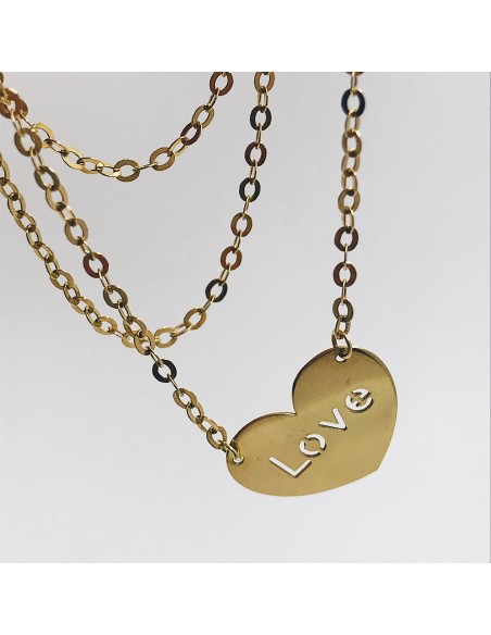 Gargantilla corazÃ³n en oro 18kt.