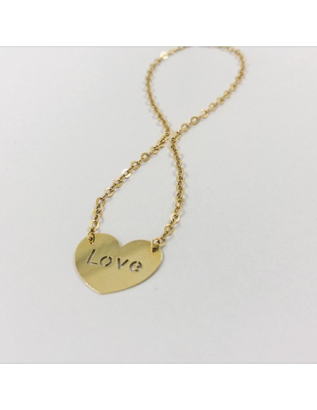 Gargantilla corazÃ³n en oro 18kt.