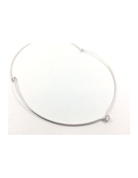 Gargantilla en oro blanco y brillante