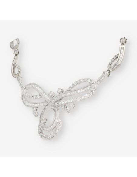 Gargantilla en oro blanco 18kt y brillantes