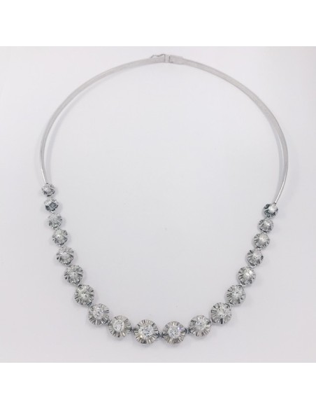 Gargantilla en oro blanco y brillantes