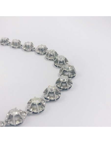 Gargantilla en oro blanco y brillantes