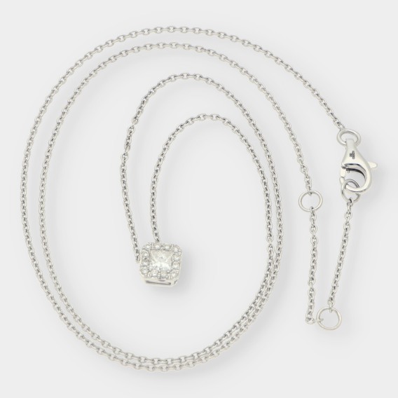 Collar Mosso en oro blanco 18kt con brillante