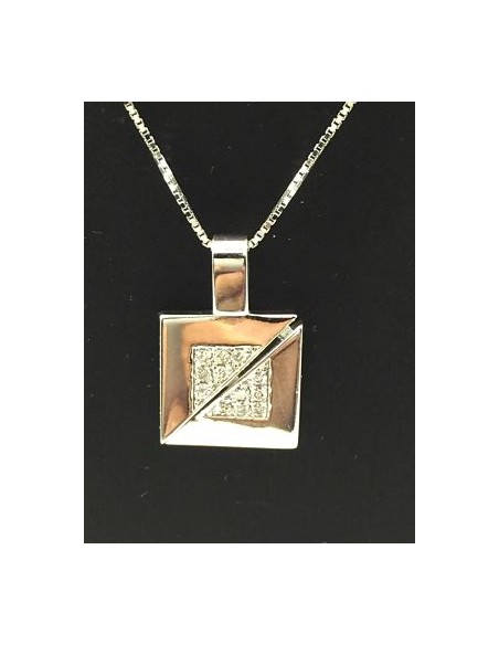 Colgante de oro blanco con brillantes