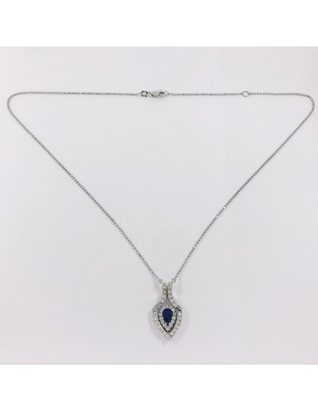 Gargantilla doble en oro blanco 18kt con brillantes