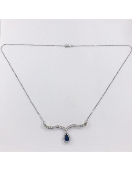 Gargantilla doble en oro blanco 18kt con brillantes