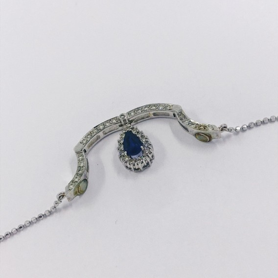 Gargantilla doble en oro blanco 18kt con brillantes