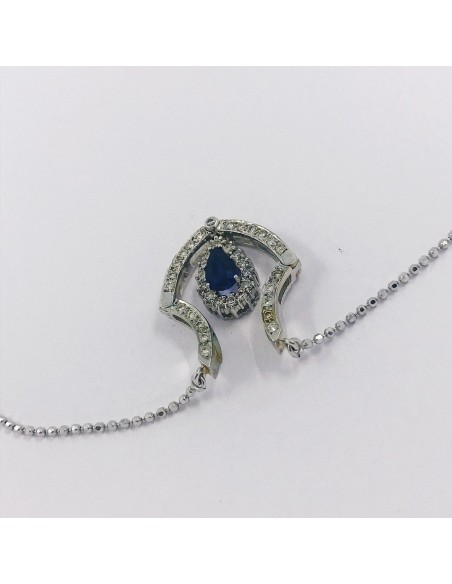 Gargantilla doble en oro blanco 18kt con brillantes