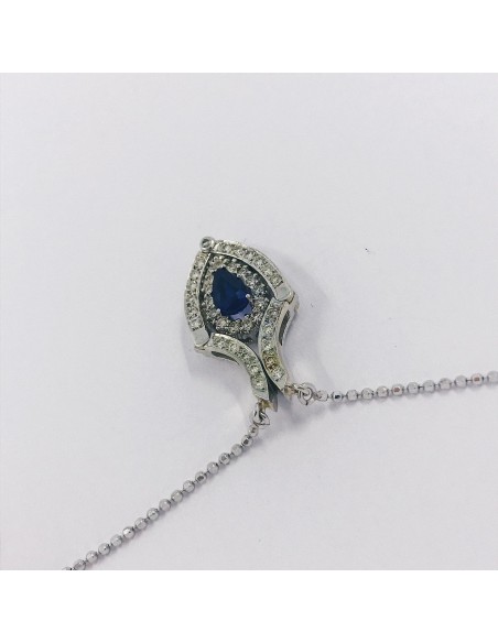 Gargantilla doble en oro blanco 18kt con brillantes