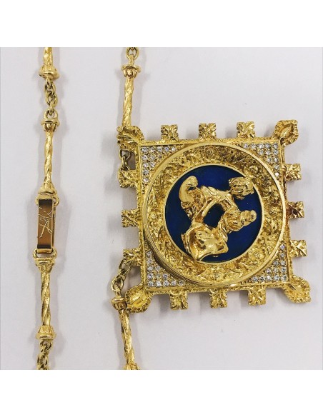 Cadena y colgante Madona de Port Lligat en oro 18kt