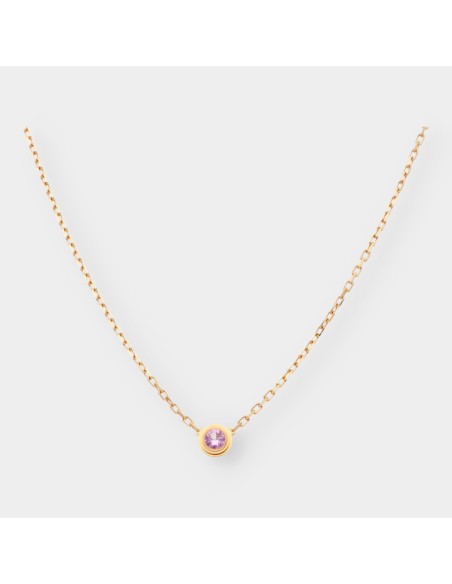 Collar Cartier en oro amarillo 18kt con zafiro rosa