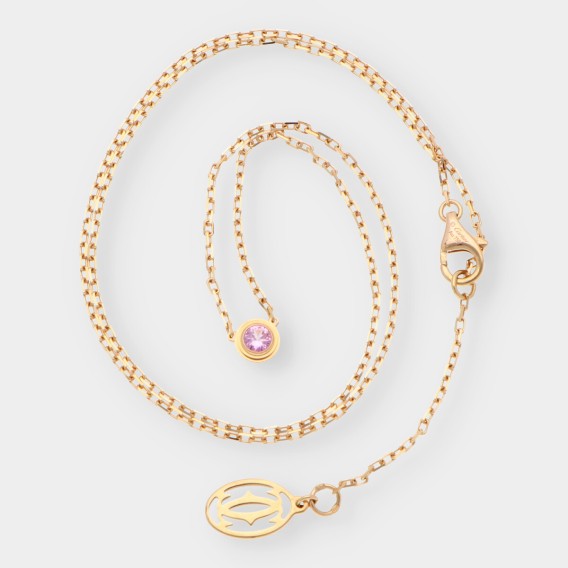 Collar Cartier en oro amarillo 18kt con zafiro rosa