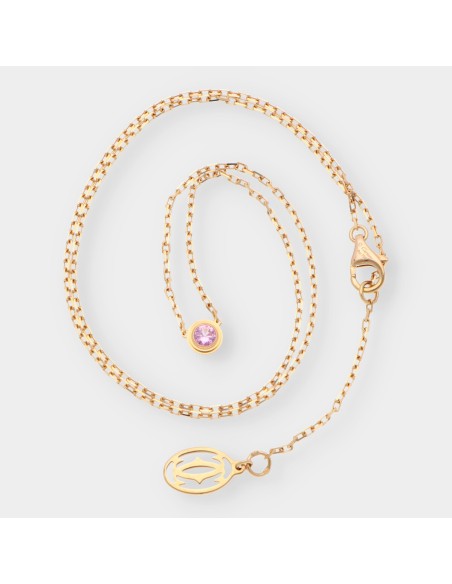 Collar Cartier en oro amarillo 18kt con zafiro rosa