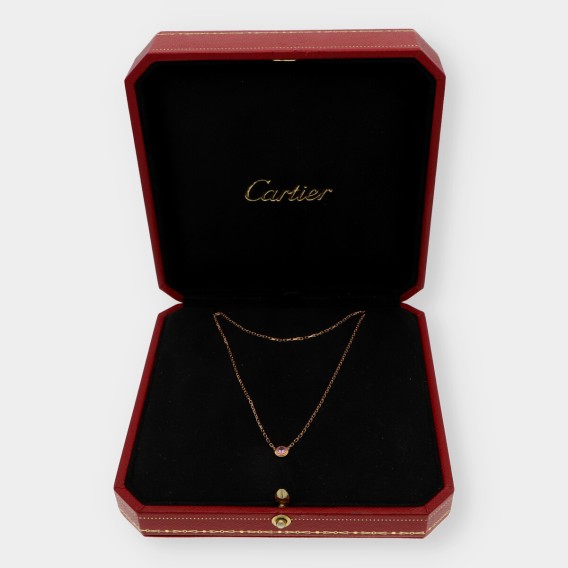 Collar Cartier en oro amarillo 18kt con zafiro rosa