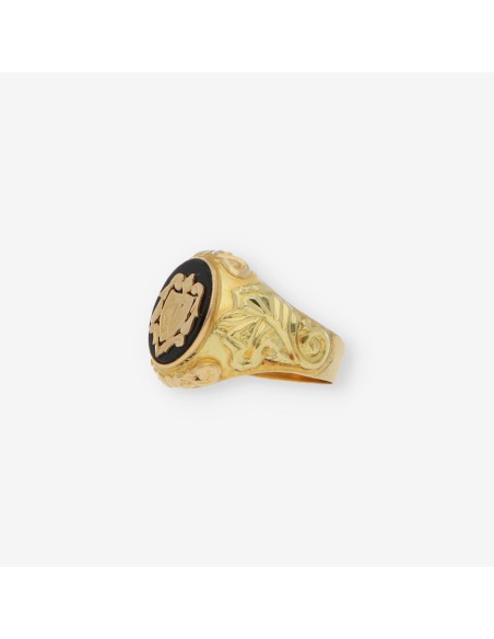 Anillo sello en oro 18kt con onix