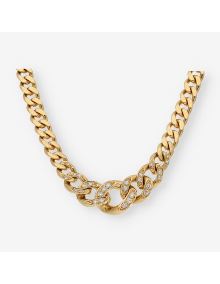Gargantilla barbada 41.5cm en oro 18kt con brillantes