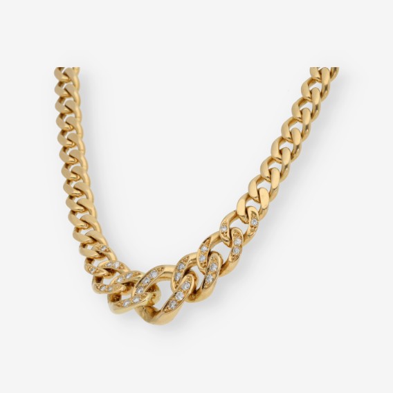 Gargantilla barbada 41.5cm en oro 18kt con brillantes