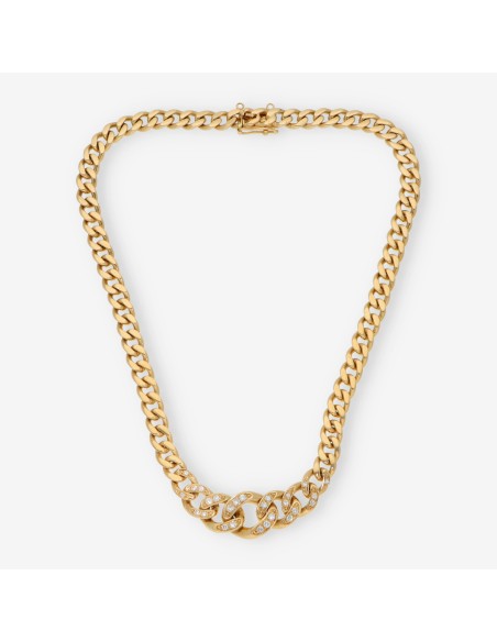 Gargantilla barbada 41.5cm en oro 18kt con brillantes