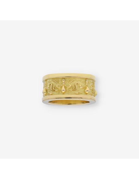 Anillo ancho macizo en oro 18kt