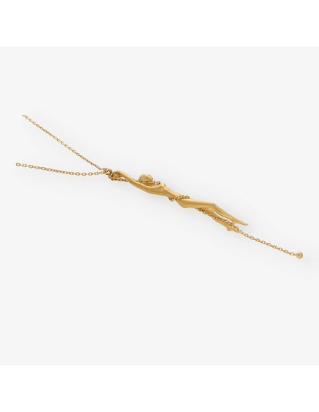 Collar carrera y carrera de mujer desnuda oro 18kt