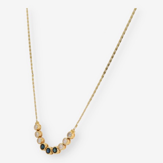 Gargantilla en oro bicolor 18kt con brillantes