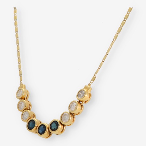 Gargantilla en oro bicolor 18kt con brillantes