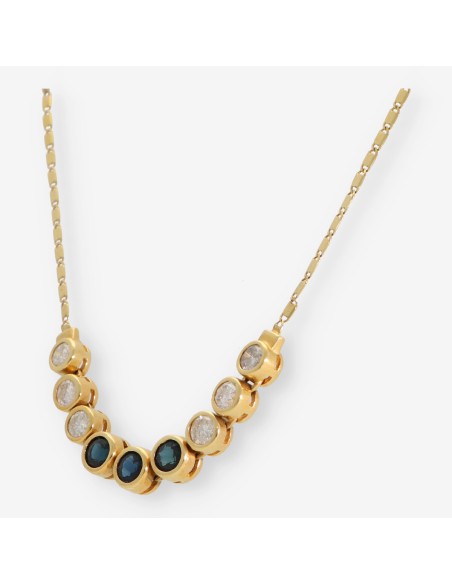 Gargantilla en oro bicolor 18kt con brillantes