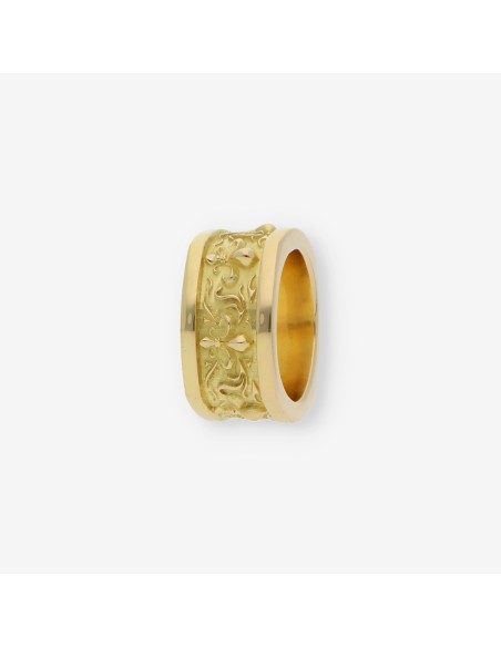 Anillo ancho macizo en oro 18kt