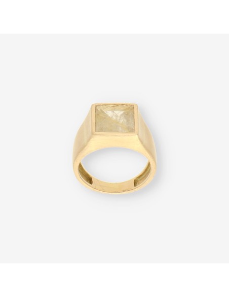 Anillo oro sello con piedra