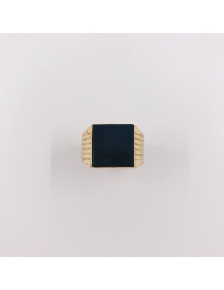 Anillo sello en oro 18kt con onix