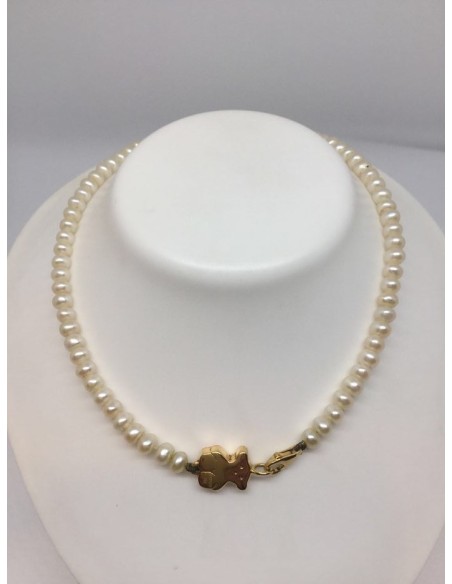 Gargantilla Tous de perlas de rÃ­o y cierre en oro