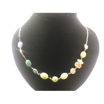 Gargantilla Tous en plata y piedras de color.