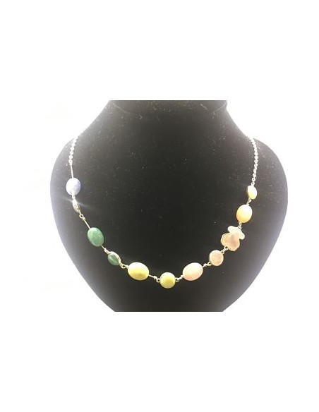 Gargantilla Tous en plata y piedras de color.