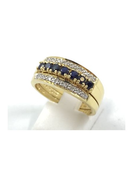 Anillo de oro y brillantes con centro intercambiable de rubÃ­es, esmeraldas o zafiros