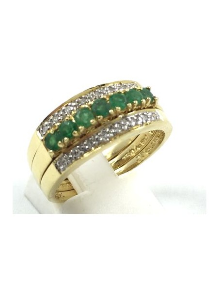 Anillo de oro y brillantes con centro intercambiable de rubÃ­es, esmeraldas o zafiros