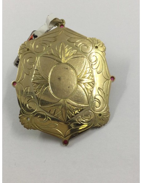 Colgante de la Virge y el NiÃ±o en oro, marfil y esmaltes