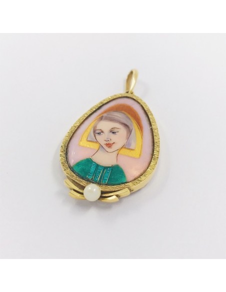 Colgante medalla en oro y esmalte