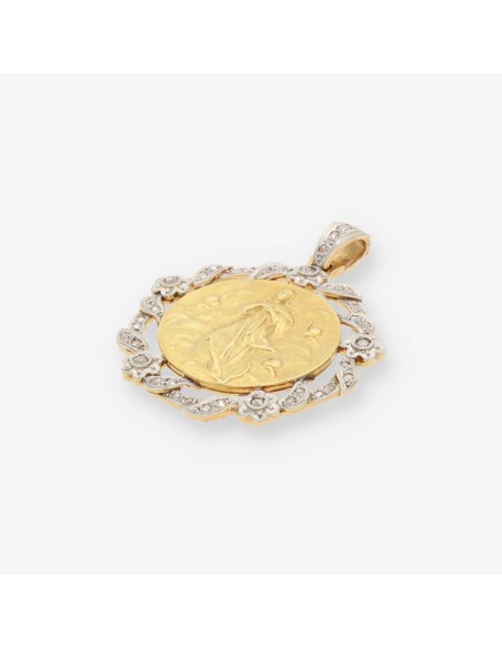 Medalla de la virgen  en oro 18kt