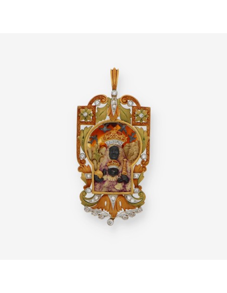 Colgante vintage en oro 18kt y brillantes