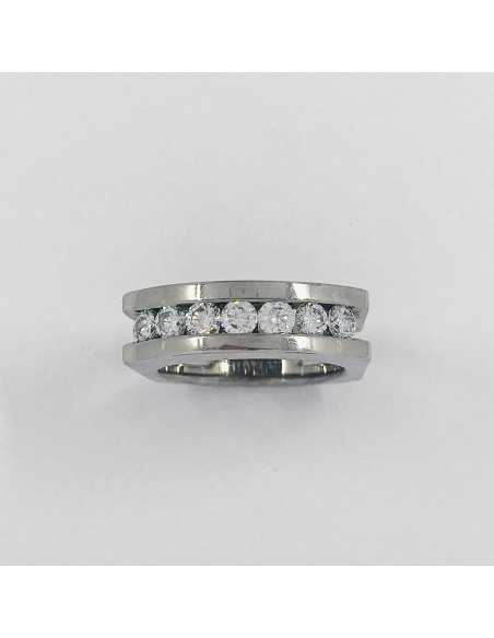 Anillo de oro blanco y brillantes